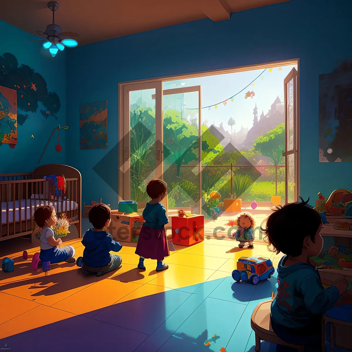 Picture of Group of Businessmen Playing Table Ball Game in Office