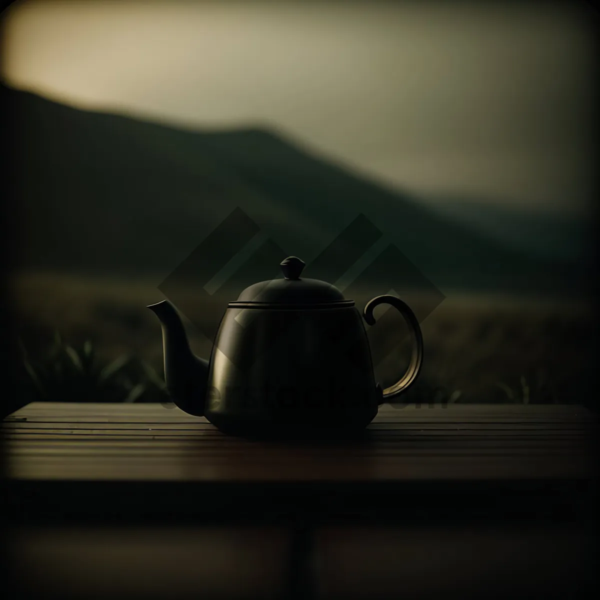 Picture of Brown Ceramic Teapot: Traditional Kitchen Vessel for Hot Beverages