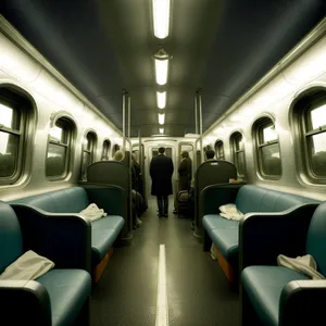 Modern Urban Seat in Empty Passenger Car