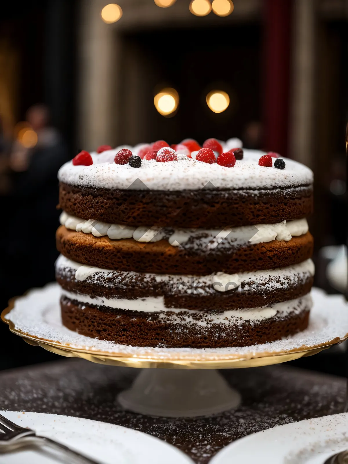 Picture of Delicious Fruit Cake with Sweet Cream