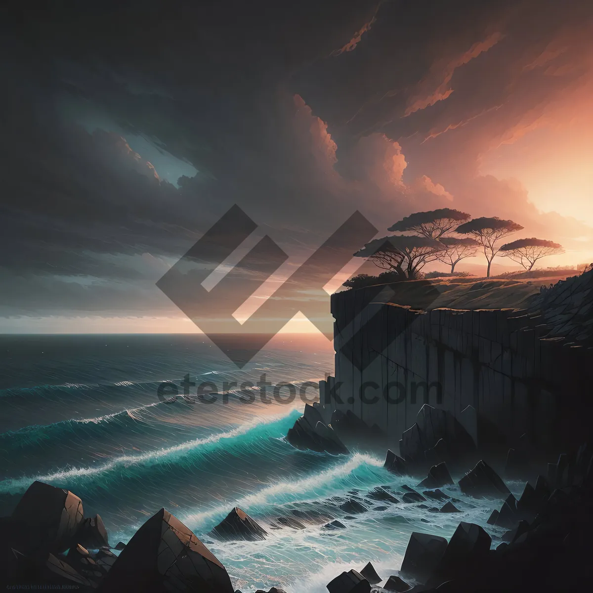 Picture of Serene Sunset Over Tropical Waters