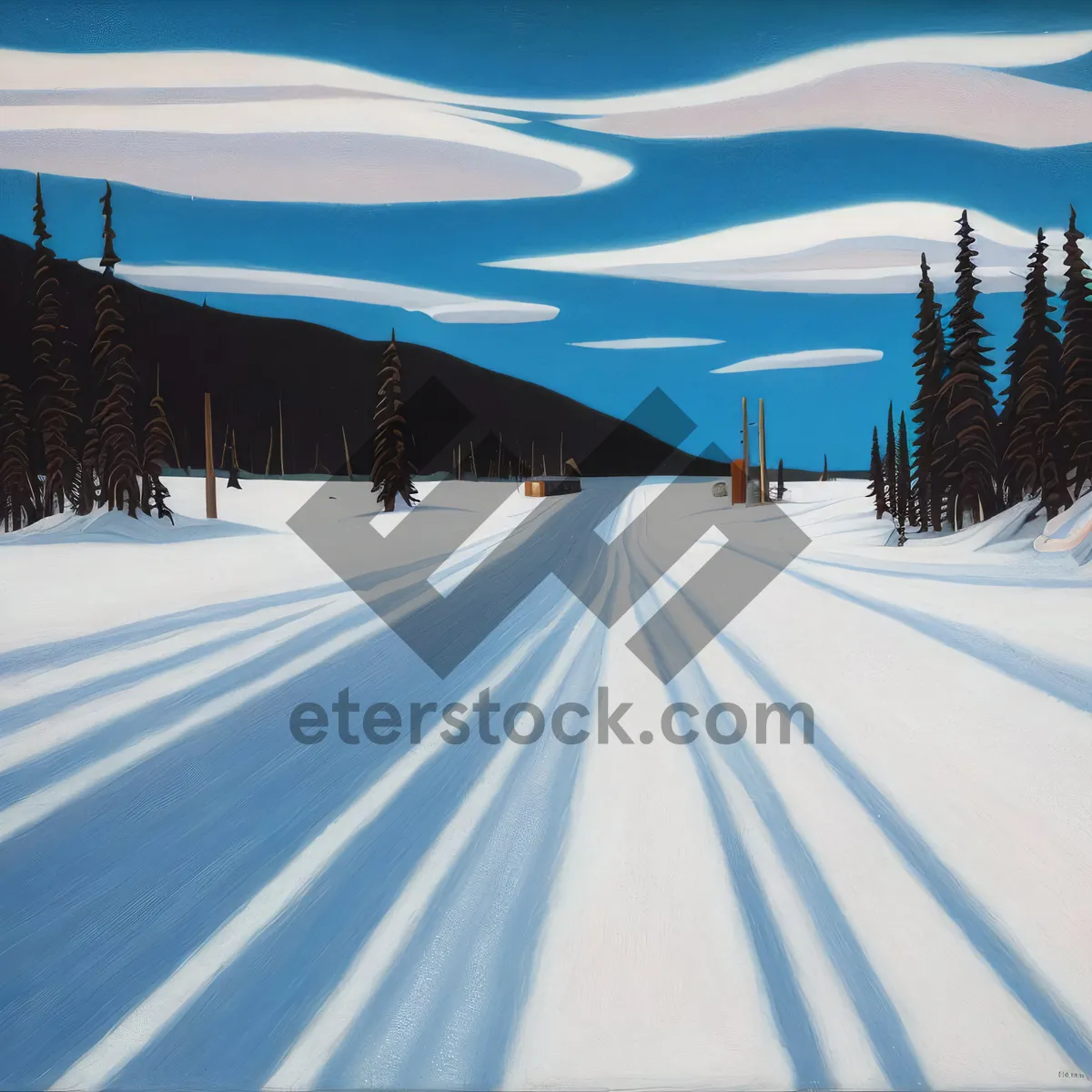 Picture of Winter Wonderland: Majestic Snowy Mountain Landscape