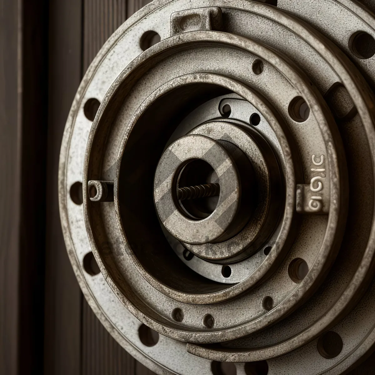 Picture of Mechanical Steel Gear Close-Up in Industrial Machine