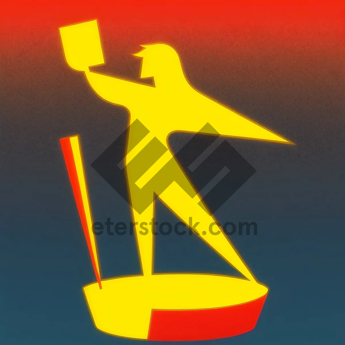 Picture of 3D symbol sign design raster illustration.