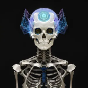 Scary 3D skull anatomy for medical science illustration.
