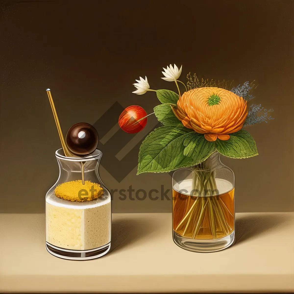 Picture of Yellow Glass Vase - Freshness and Relaxation