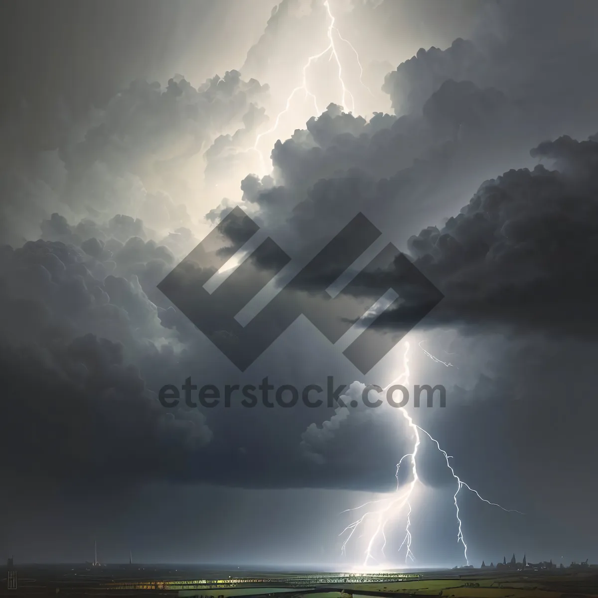 Picture of Vibrant Sunset Sky with Dramatic Clouds