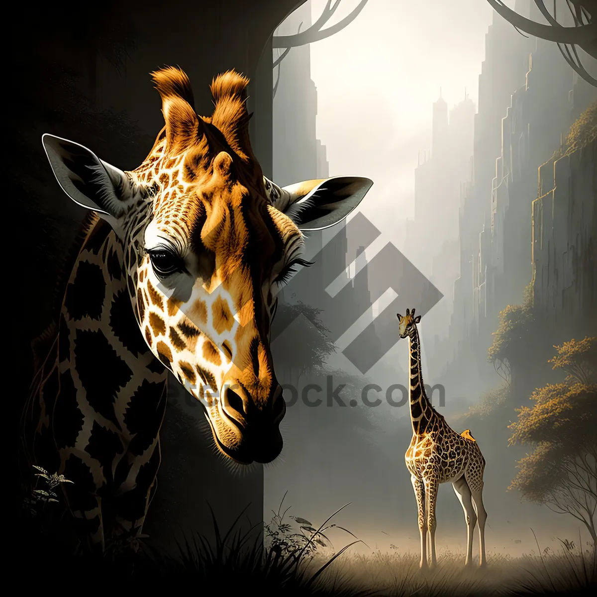 Picture of Graceful Giraffe in the African Savanna