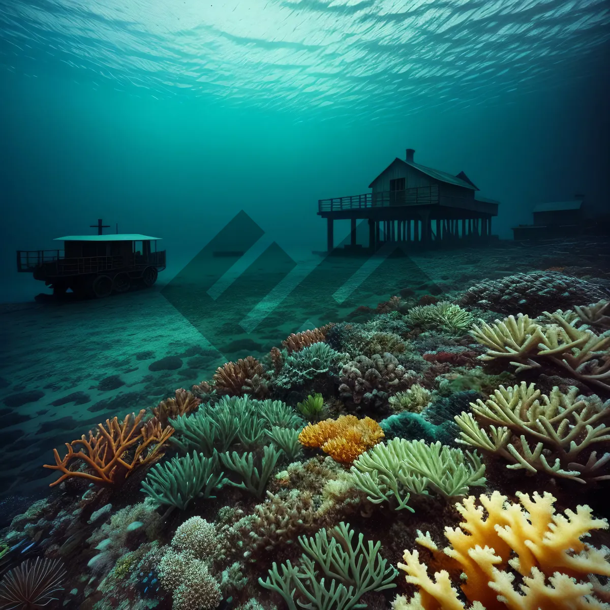 Picture of Vibrant underwater marine life amidst coral reef