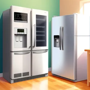 Modern White Goods: Sleek Refrigeration System in a Contemporary Interior