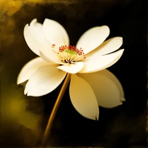 White Magnolia Blossom in a Summer Garden