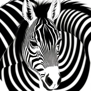 Striped Equine Majesty - A Stunning Zebra in the Wild