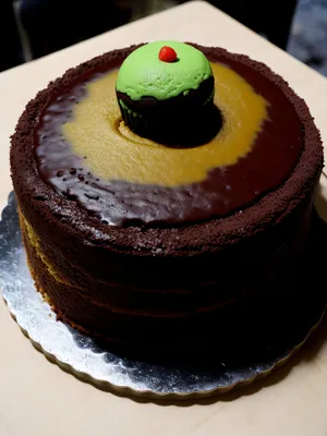 Delicious Chocolate Cake with Fruit Topping