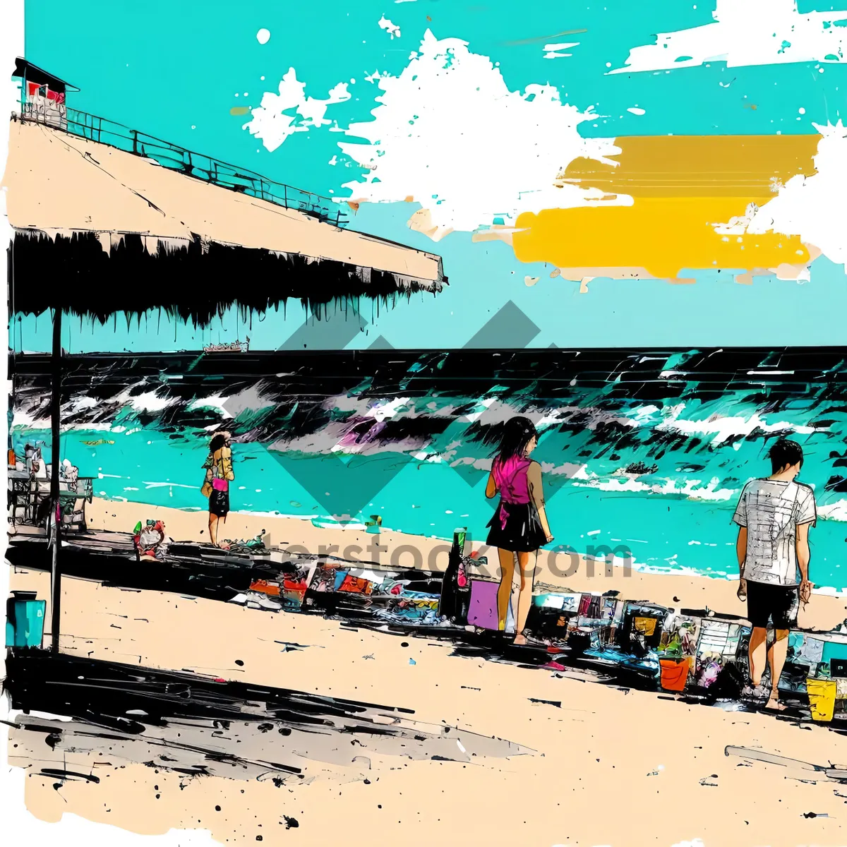 Picture of Coastal Cityscape: Tranquil Beach Resort overlooking the Ocean