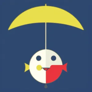 Cartoon Pirate Exhibitor with Umbrella Art