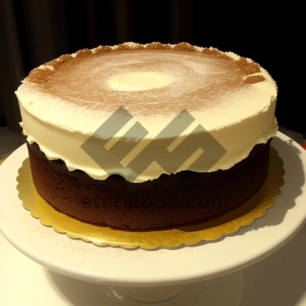 Picture of Gourmet Chocolate Cake with Cream and Cappuccino