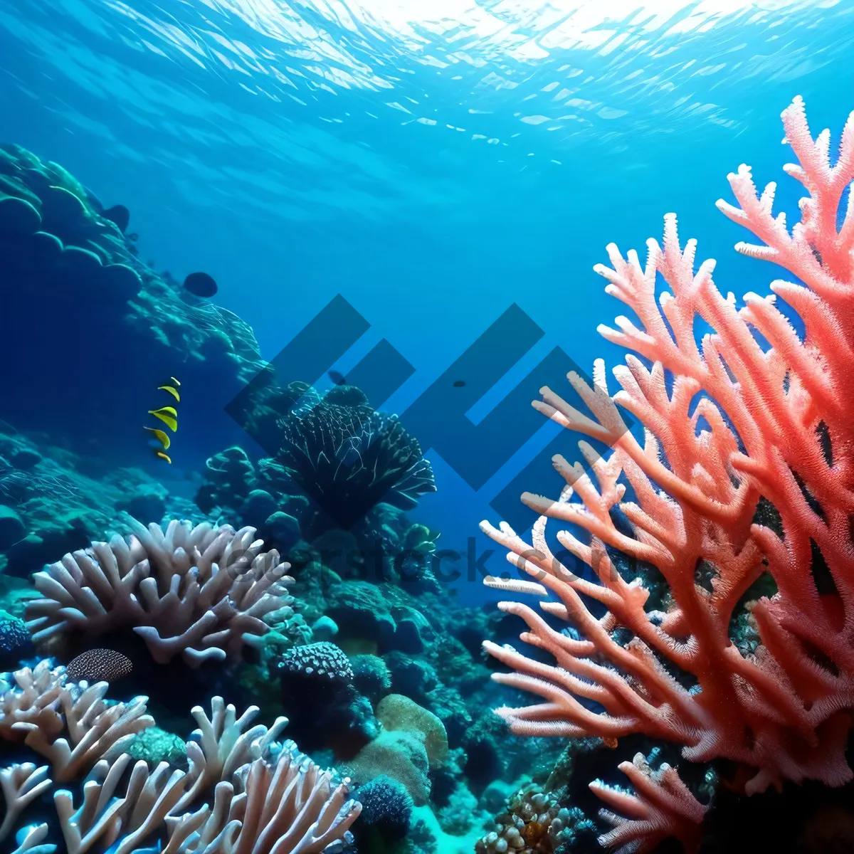 Picture of Colorful Reef Life in Sunlit Underwater Paradise