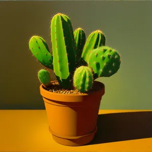 Fresh Spring Garden Pot with Blooming Cactus