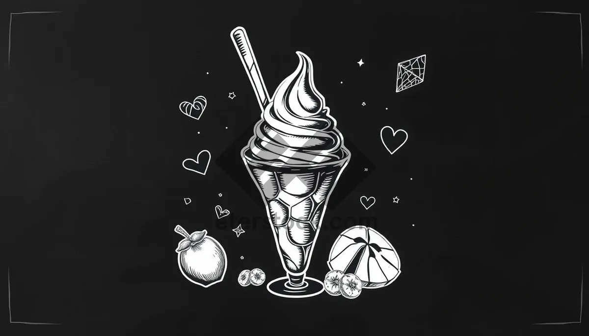 Picture of Black ice art design on glass surface