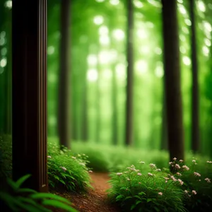 Serene Aquatic Forest in Summer's Light