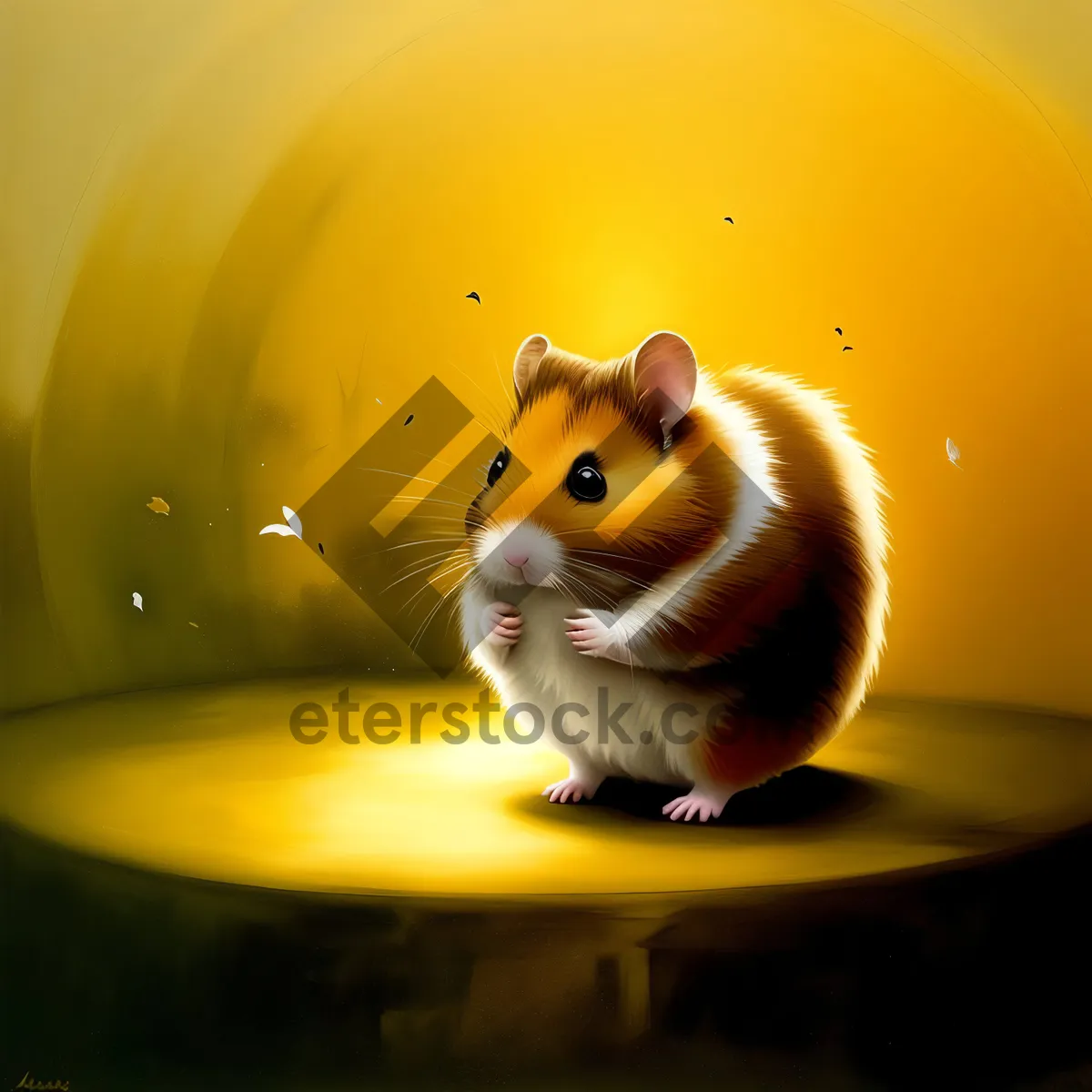 Picture of Fluffy Hamster in Cute Pet Bowl