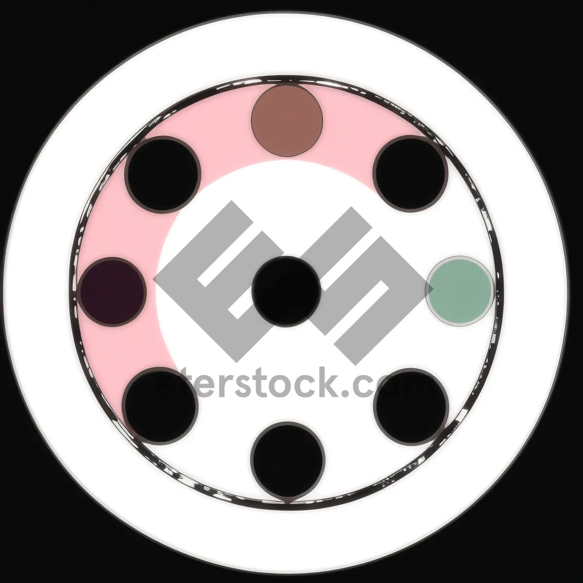 Picture of Black Polka Dot Design Icon - Stylish Circle Decoration