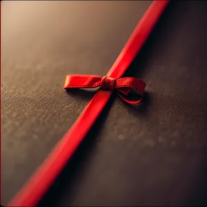 Decorative Ribbon Bow Fastened on Gift Box