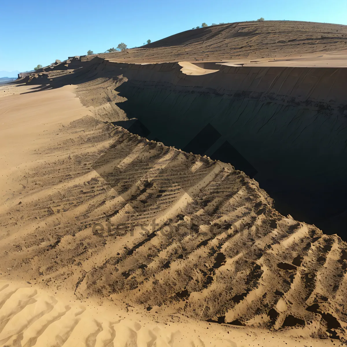 Picture of Dune Adventure: Majestic Sand Landscape Amidst Mountain and Sky