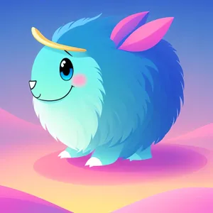 Cute Cartoon Piglet with Bunny Illustration