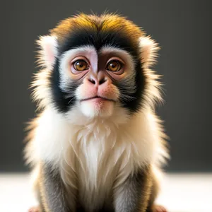 Cute Baby Monkey Portrait with Big Eyes