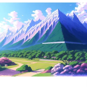Vivid Summer Sky over Rural Meadow