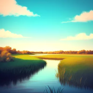 Vibrant Sunset over Tranquil Water