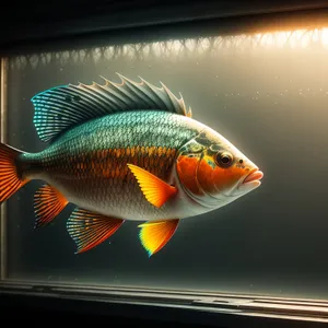 Vibrant Goldfish Swimming in Underwater Aquarium