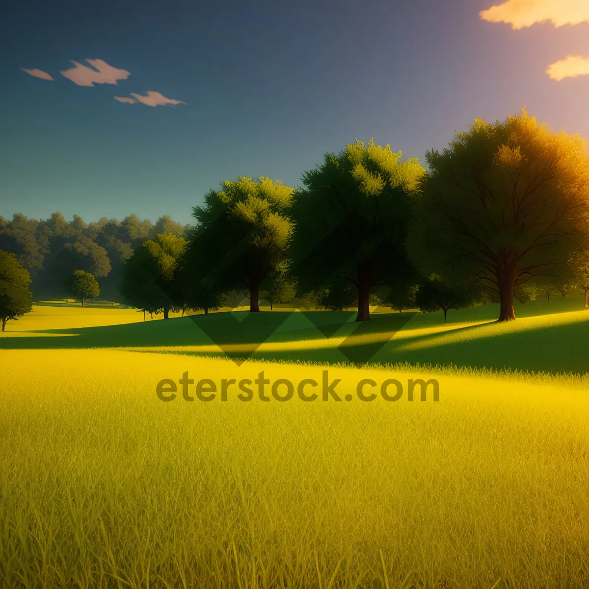 Picture of Lush Rapeseed Fields Under Sunny Sky