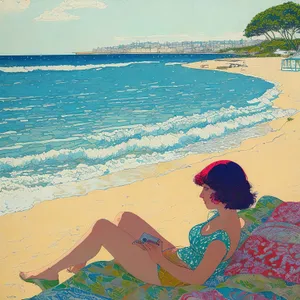 Serene Seaside Paradise: Clear Skies and Tranquil Waves