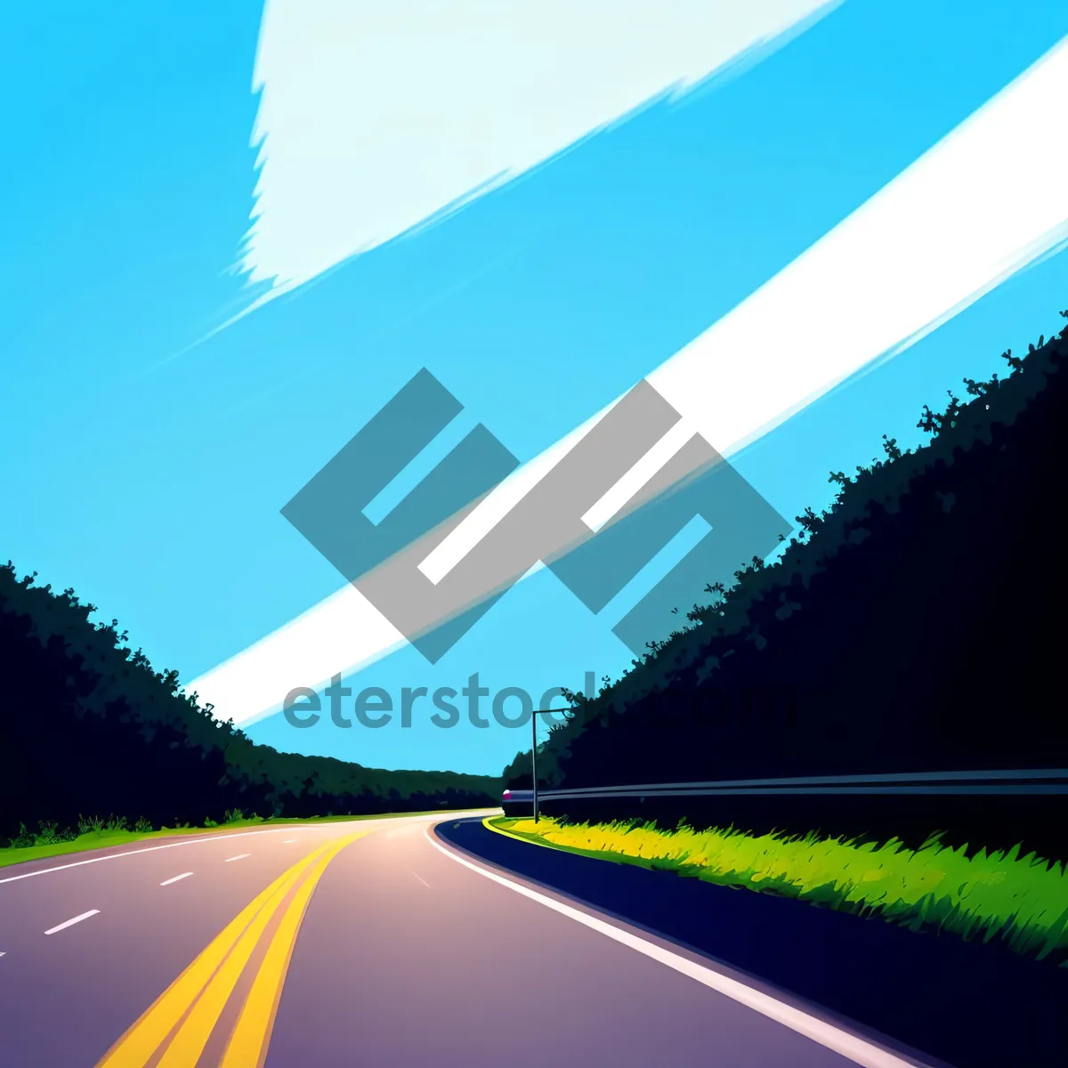 Picture of Colorful Motion on Asphalt: A Digital Graphic with Vibrant Design and Texture