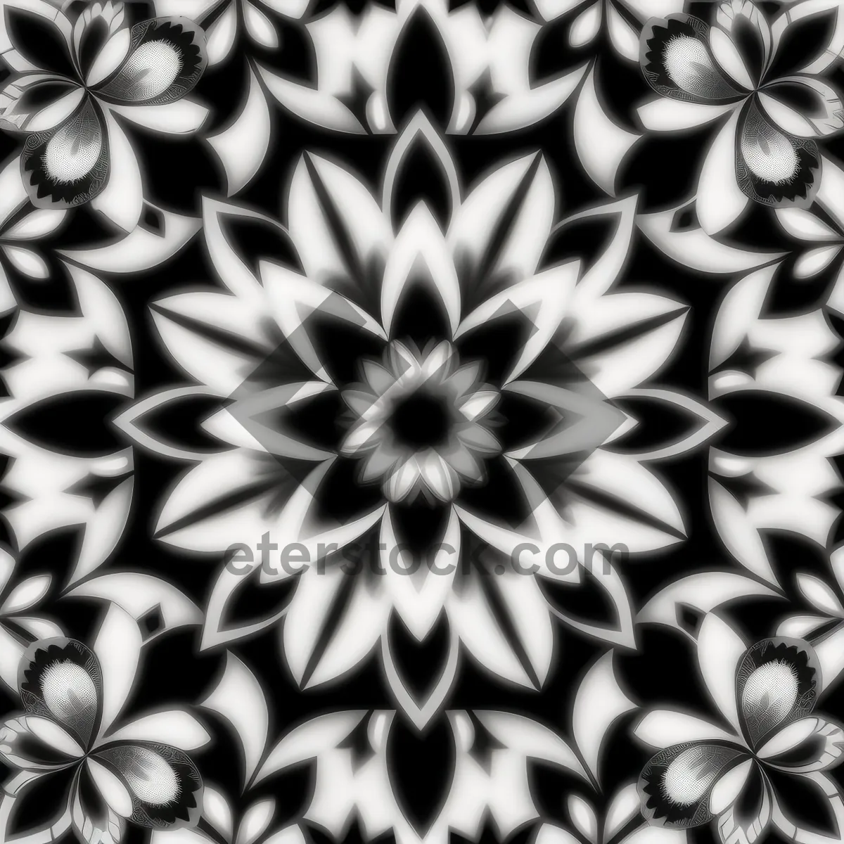 Picture of Floral Retro Wallpaper Design with Arabesque Pattern