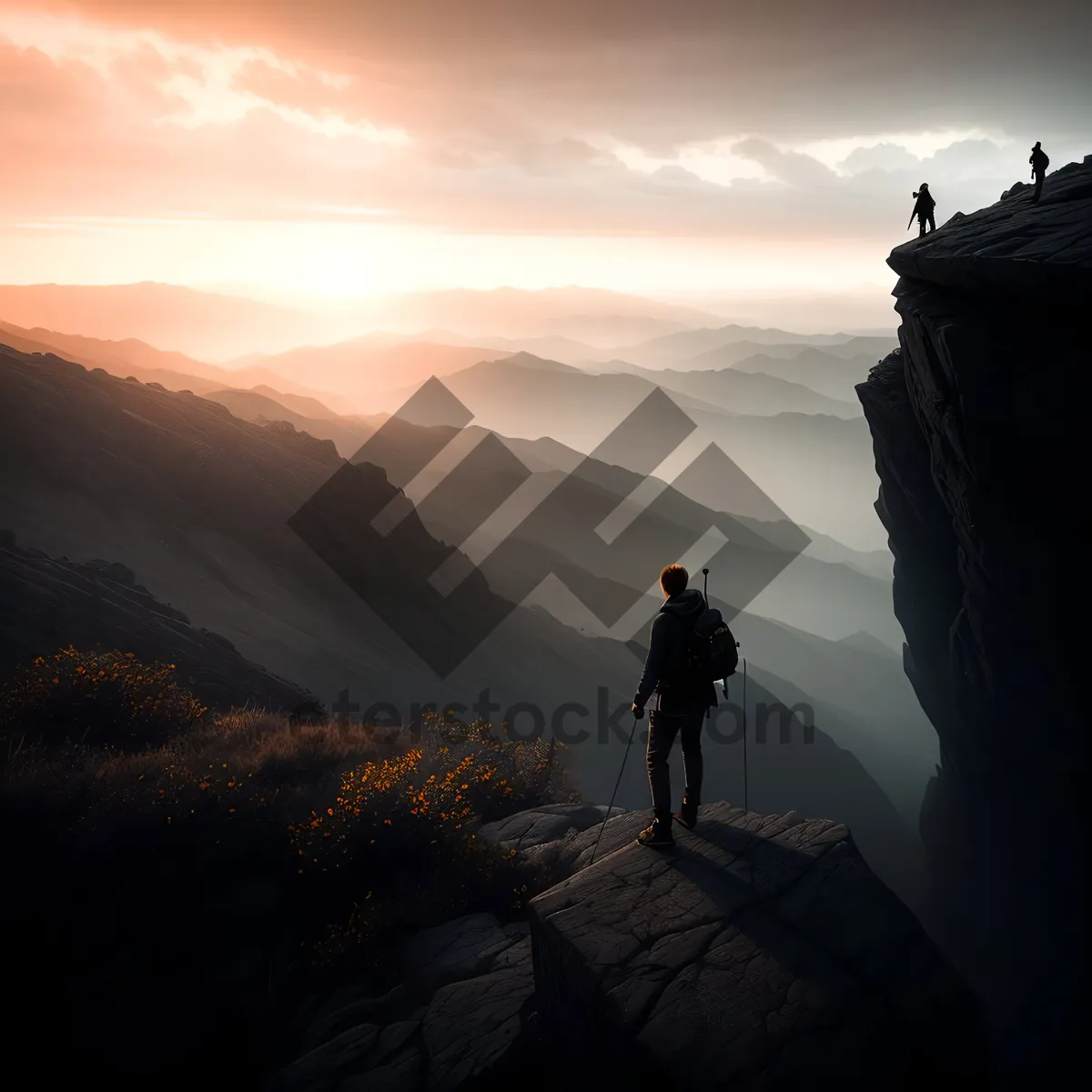 Picture of Sunset hike over scenic mountain landscape