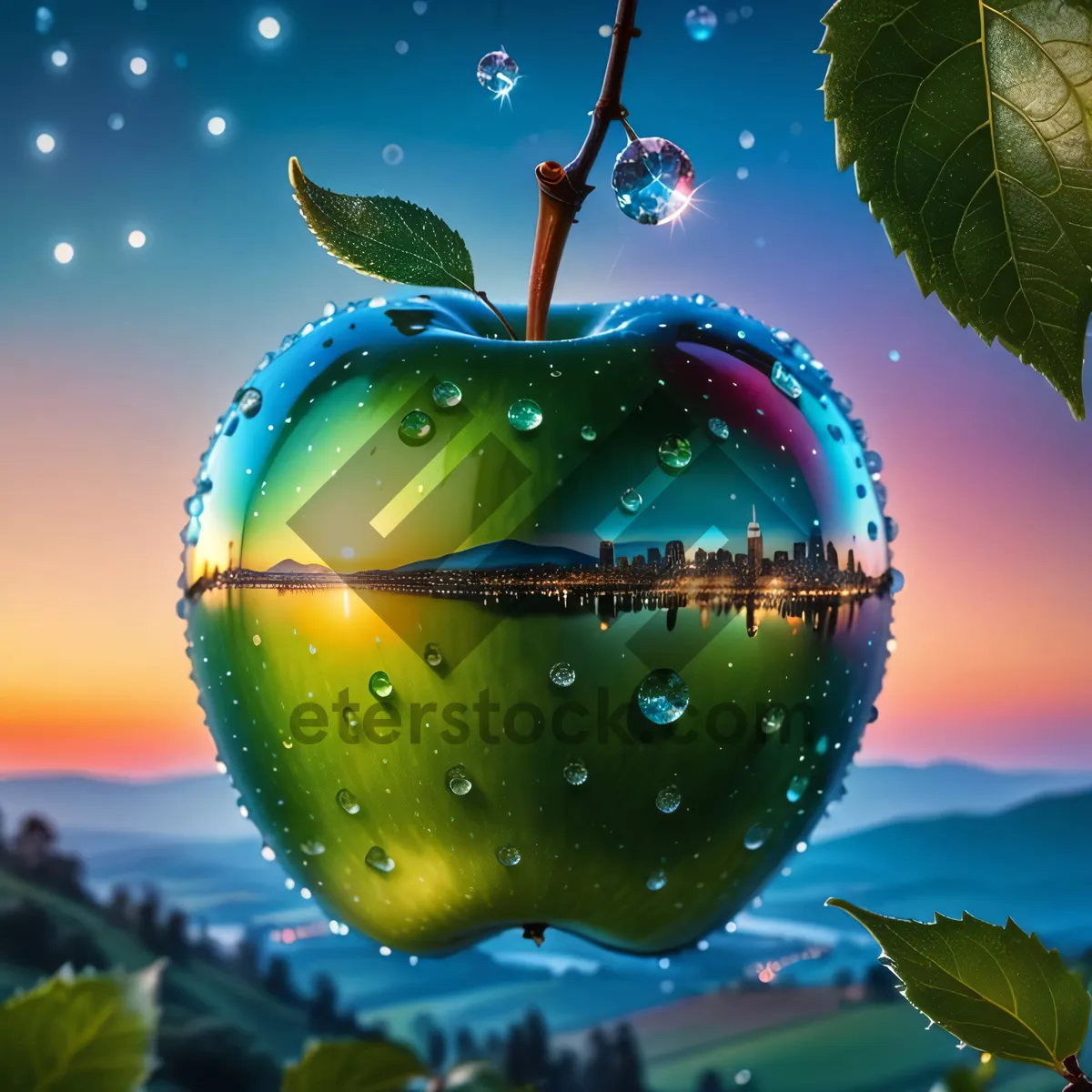 Picture of Shiny Red Delicious Apple Globe Decoration