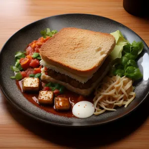 Fresh Gourmet Salad with Tomato and Cheese
