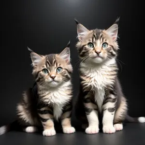 Adorable kitten with curious eyes and fluffy fur