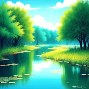 Serene Sunset Reflected in Water