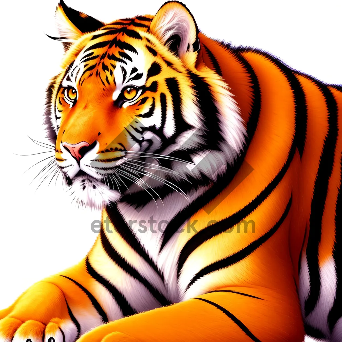 Picture of Striking Striped Tiger in the Wild