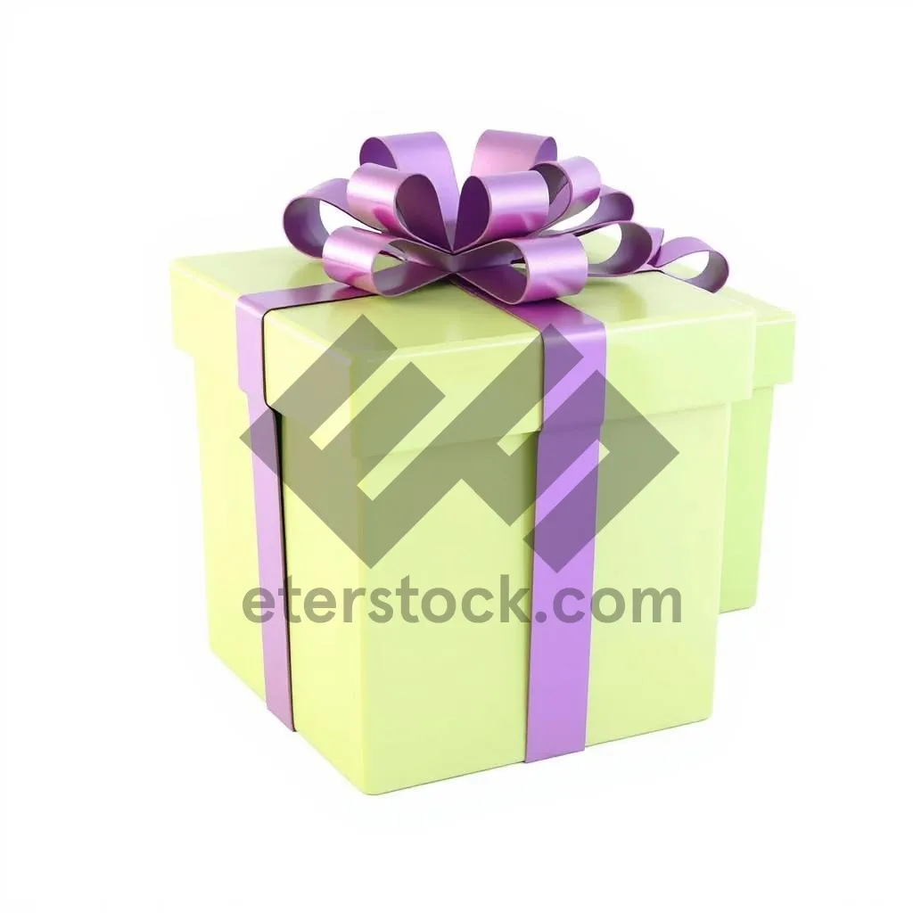 Picture of Festive gift box with ribbon for celebration event.