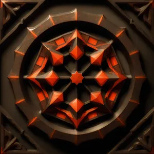 Artistic Jack-o'-Lantern Window Design with Fractal Light