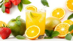 Refreshing Citrus Fruit Juice in Glass Jar