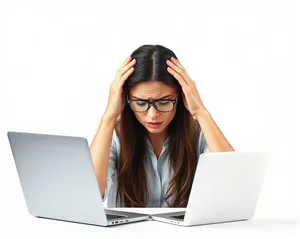 Professional Businesswoman Smiling With Laptop in Office