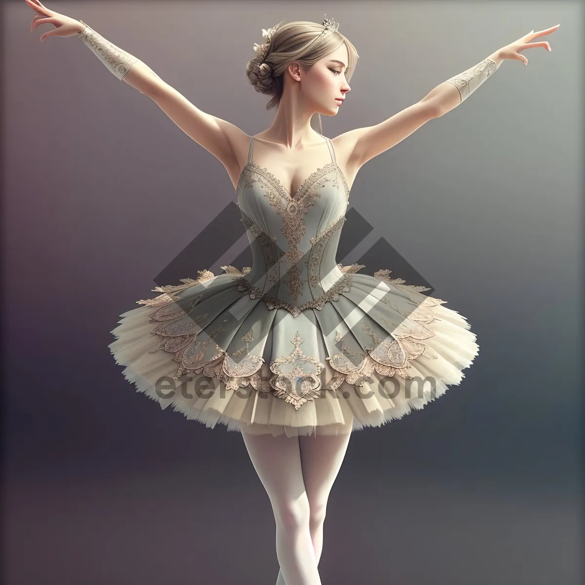 Picture of Elegant dancer in captivating studio pose.