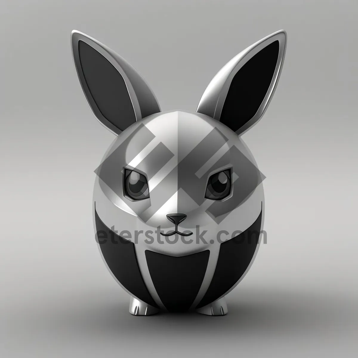 Picture of Happy Rabbit Cartoon Icon with Cute Facial Expression
