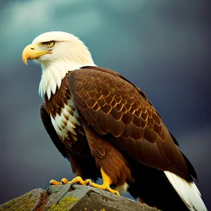 Majestic Predator: Bald Eagle Spreading Wings
